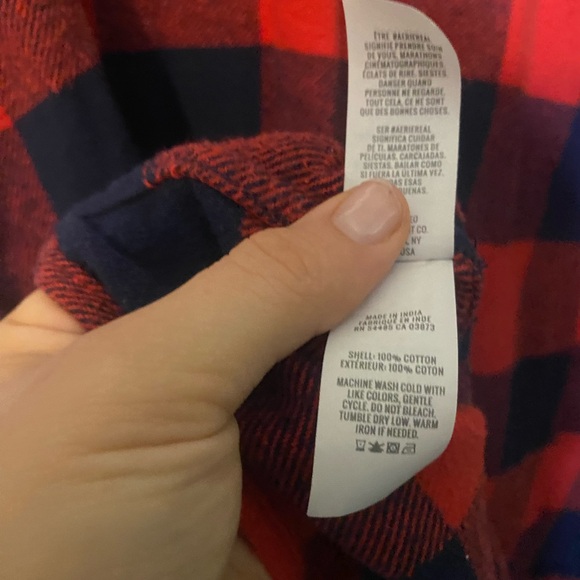 Aerie Lumberjane Flannel Button Down Shirt in Holiday Red - Picture 6 of 6